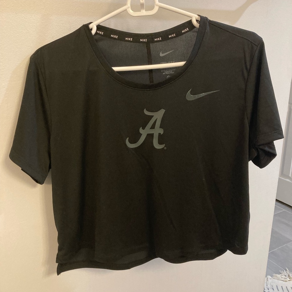 Nike Alabama University Roll Tide Women’s black cropped short sleeve size large